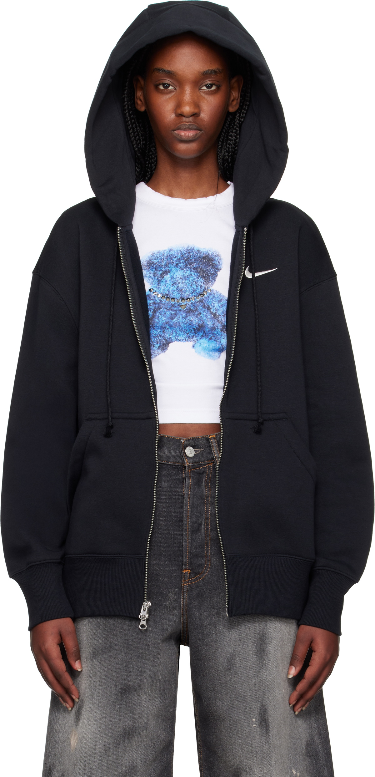 nike oversized zip hoodie