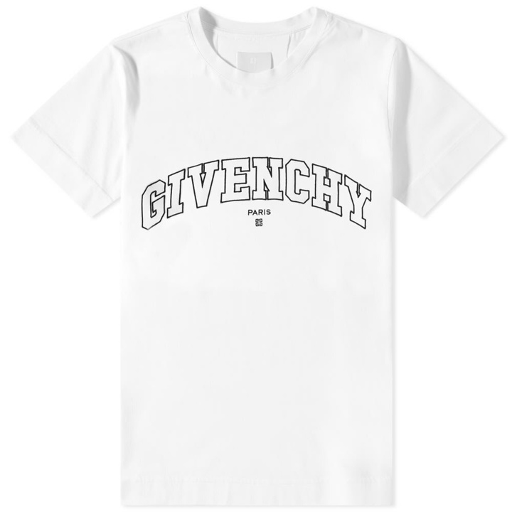 Photo: Givenchy Men's College Embroidered Logo T-Shirt in White