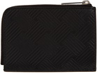 Bottega Veneta Black Embossed Half-Zipped Card Holder