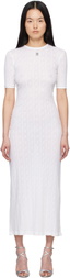 Rabanne White Pointelle Short Sleeve Maxi Dress