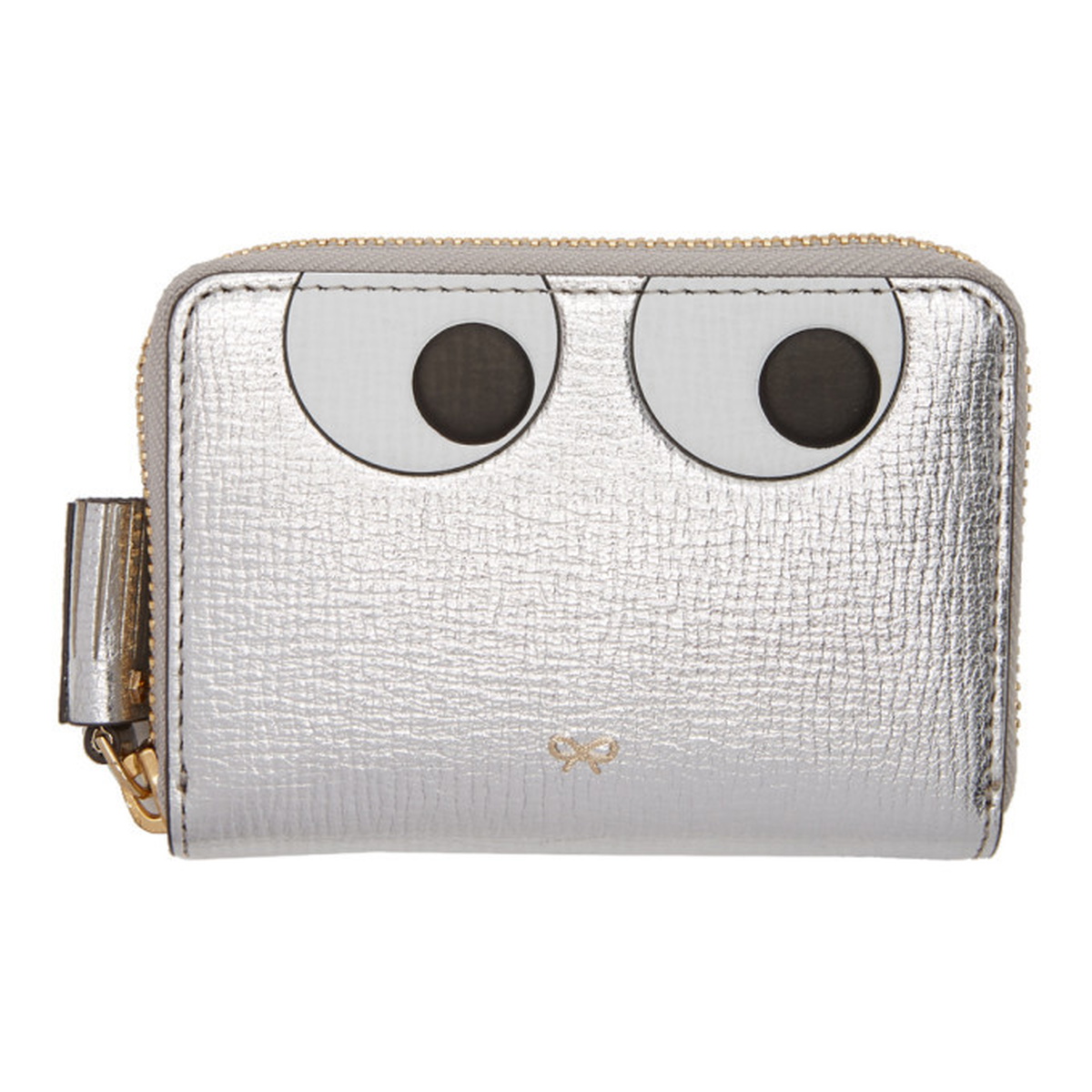 $975 Anya Hindmarch Women Silver Leather Wristlet Purse Clutch Handbag Mini  Bag | eBay
