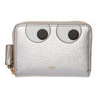 Anya Hindmarch Silver Small Eyes Zip Around Wallet