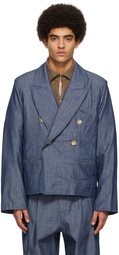 Sebastien Ami. Blue Cotton Blazer