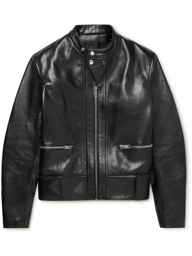 Photo: GIVENCHY - Slim-Fit Logo-Embossed Leather Jacket - Black