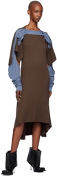Kiko Kostadinov Brown & Blue Circe Midi Dress