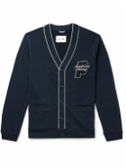 Reigning Champ - Prince Slim-Fit Logo-Appliquéd Piped Cotton-Jersey Cardigan - Blue