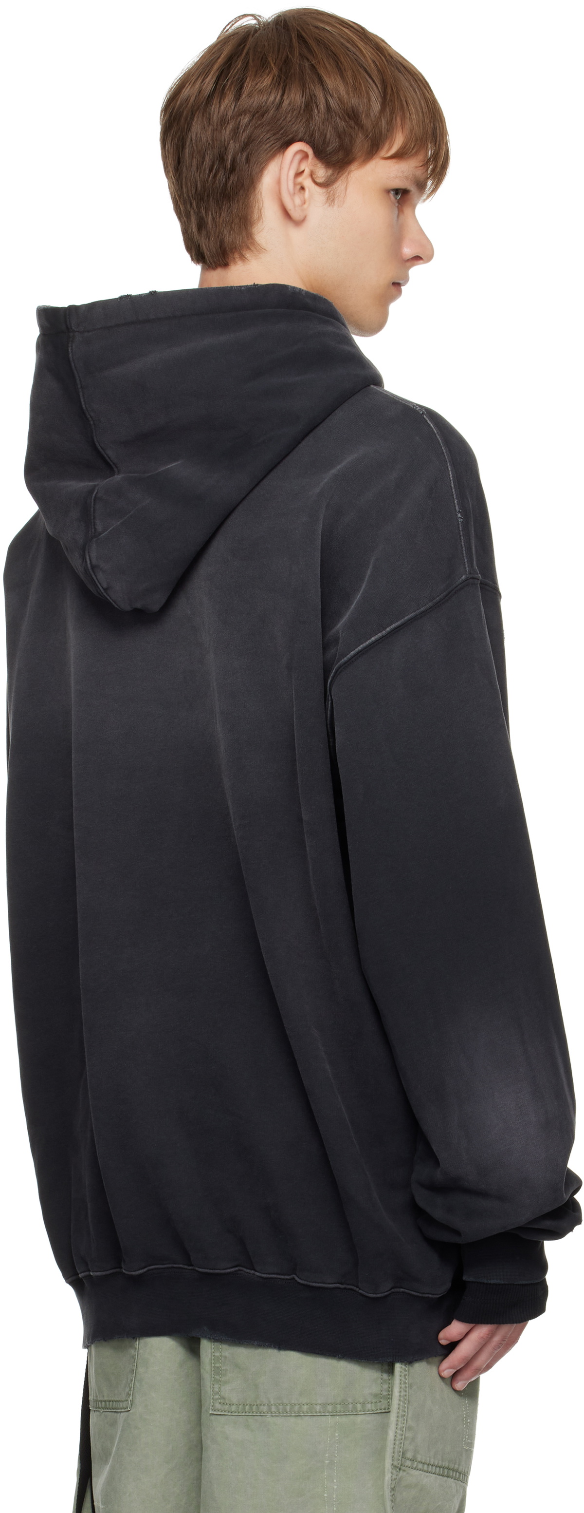 Ann Demeulemeester Black Ollie High-Comfort Printed Patches Hoodie