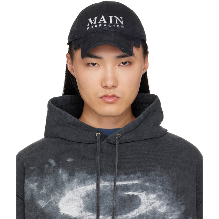 Photo: Balenciaga Black Faded Cotton Drill Cap