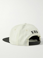 Enfants Riches Déprimés - Leather-Trimmed Logo-Embroidered Wool-Twill Baseball Cap