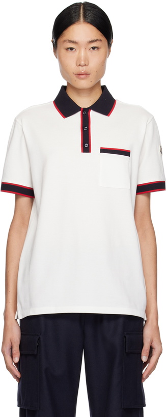 Photo: Moncler White Striped Polo