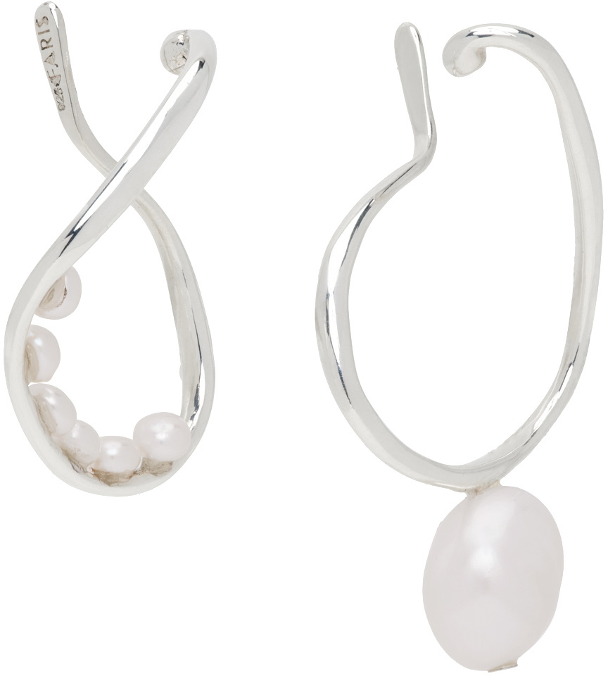 FARIS Silver Vinea Hang Perla Ear Cuffs