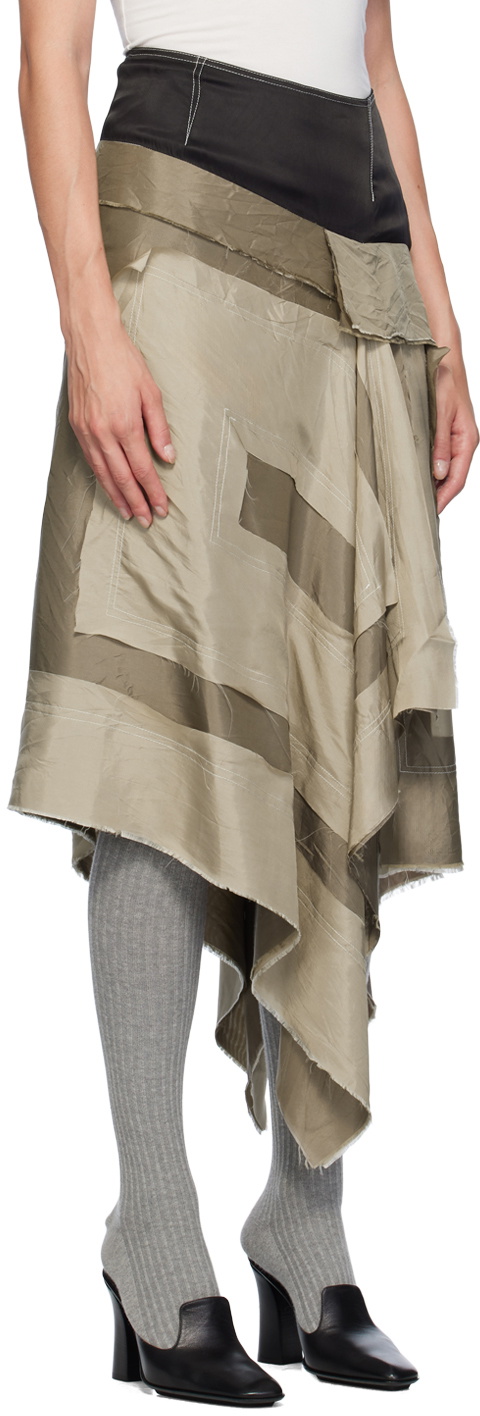 Edward Cuming Khaki & Black Carcass Midi Skirt