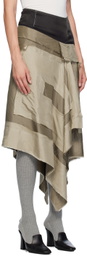 Edward Cuming Khaki & Black Carcass Midi Skirt