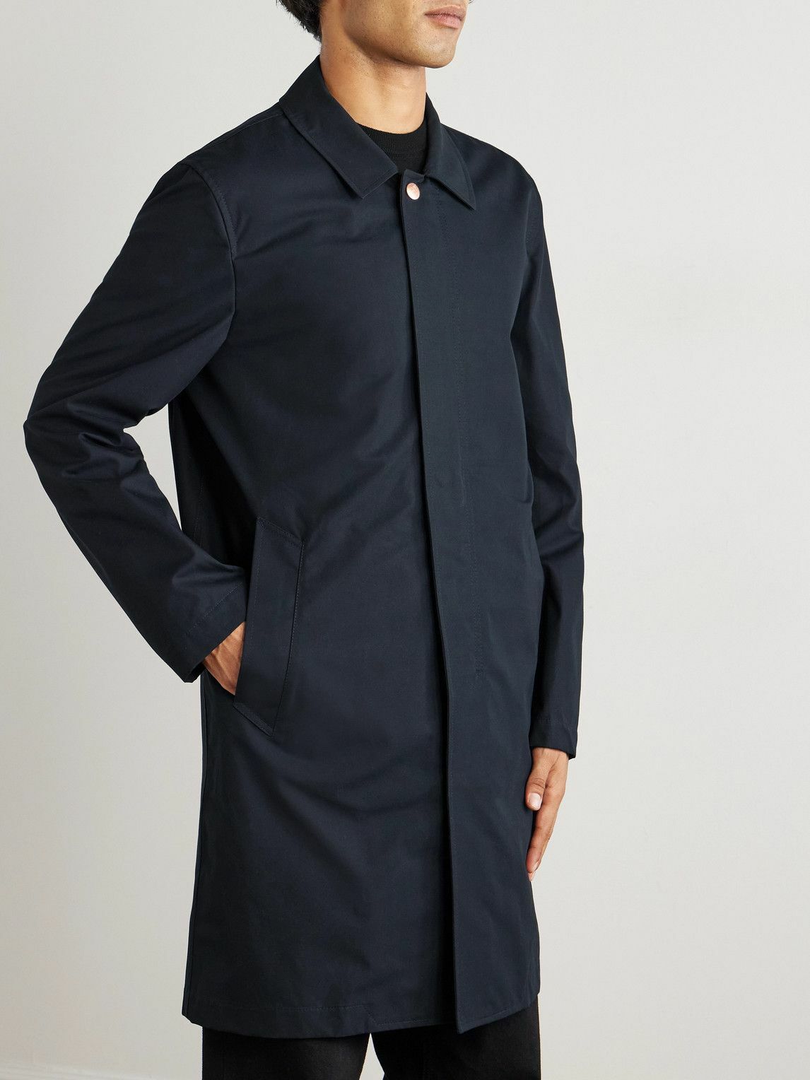 Private White V.C. - Jack's Mac Cotton Coat - Blue Private White V.C.