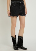 Isabel Marant Aecia Cut-out Denim Shorts Black