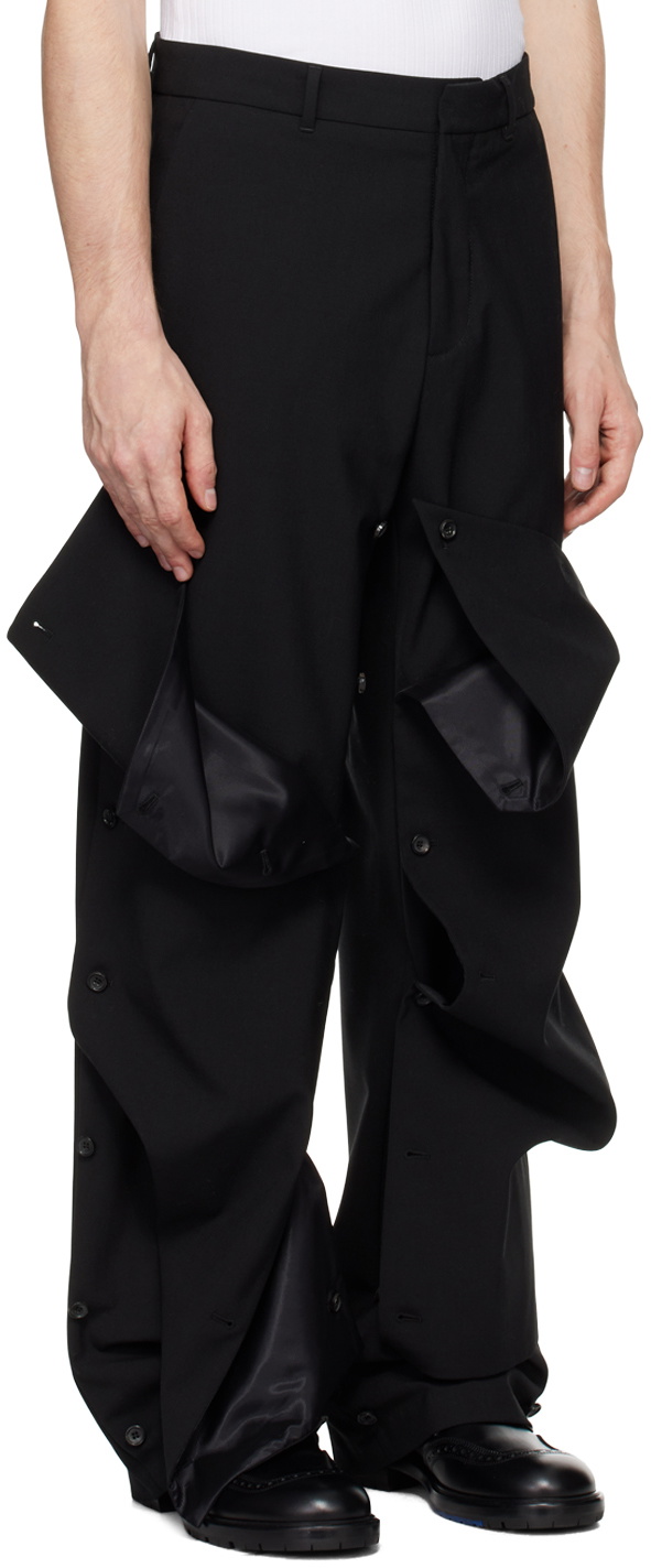 Y/Project Black Button Panel Trousers Y/Project