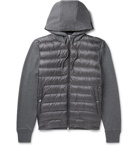 Moncler - Pannelled Quilted Shell Down and Cotton-Jersey Hooded Jacket - Gray