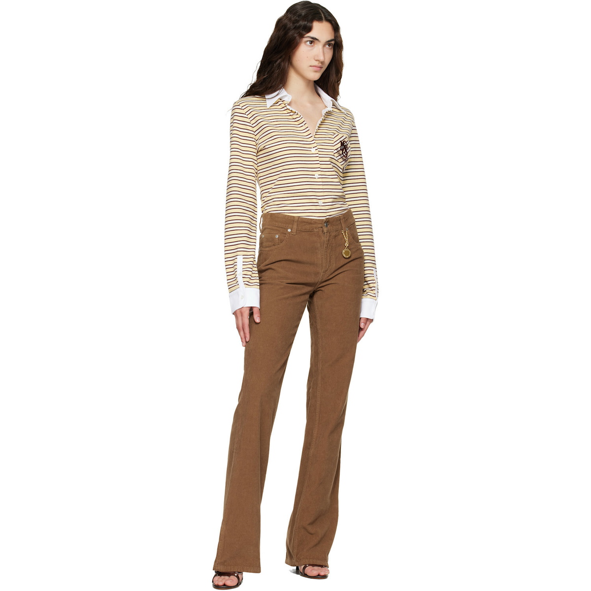 Stella McCartney Brown Corduroy Kick Flared Trousers