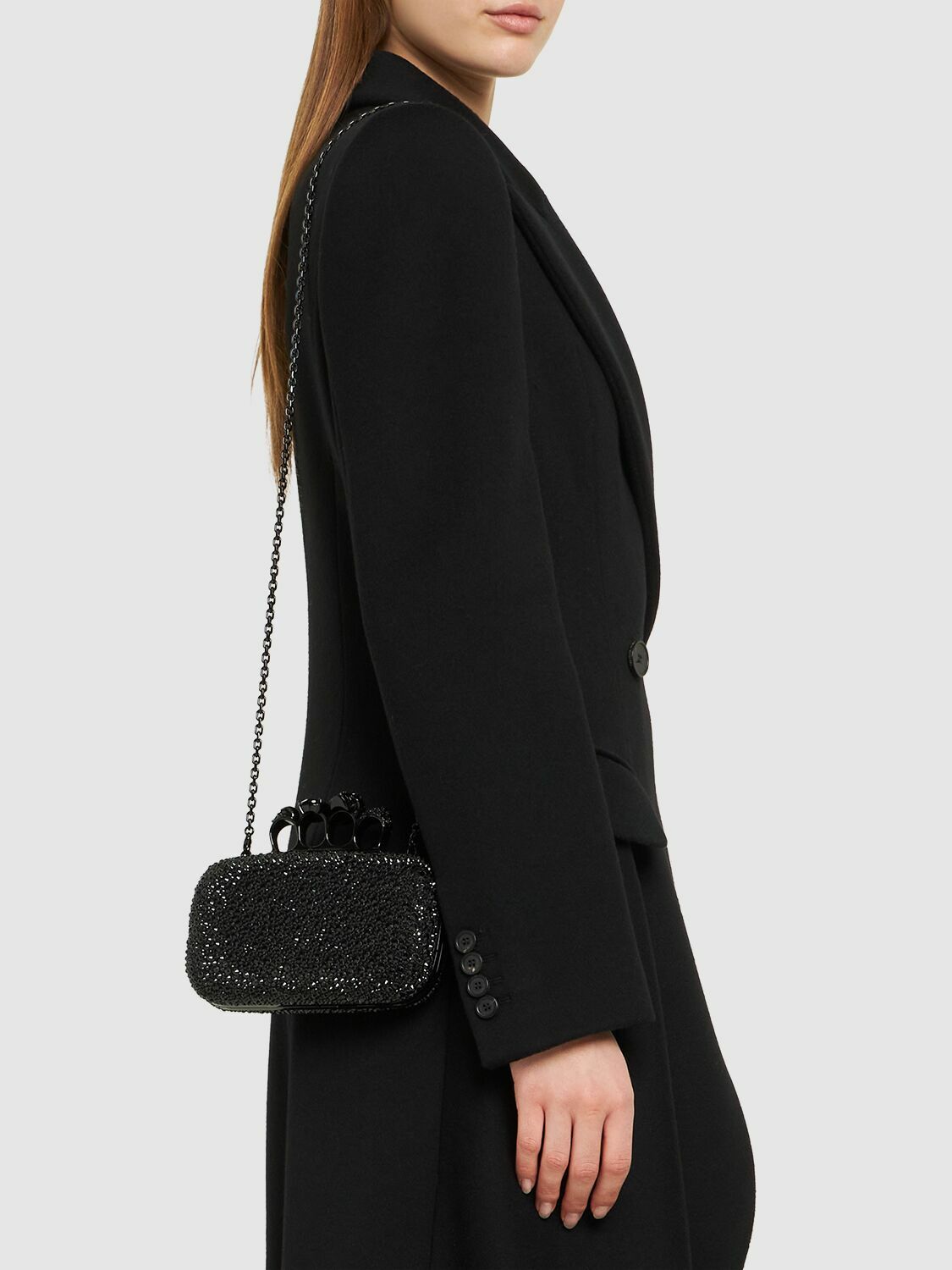 【送料&関税込】Alexander McQueen Black Skull Four Ring Clut Alexander McQueen | Skull four ring box clutch | Savannahs