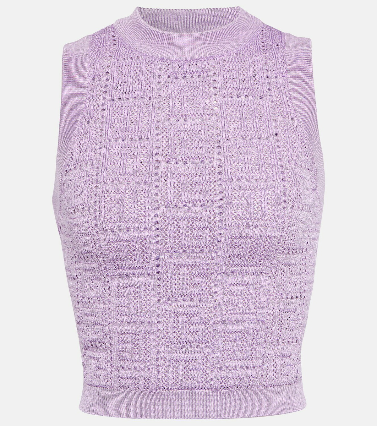 Balmain High Neck Monogram Knit Top