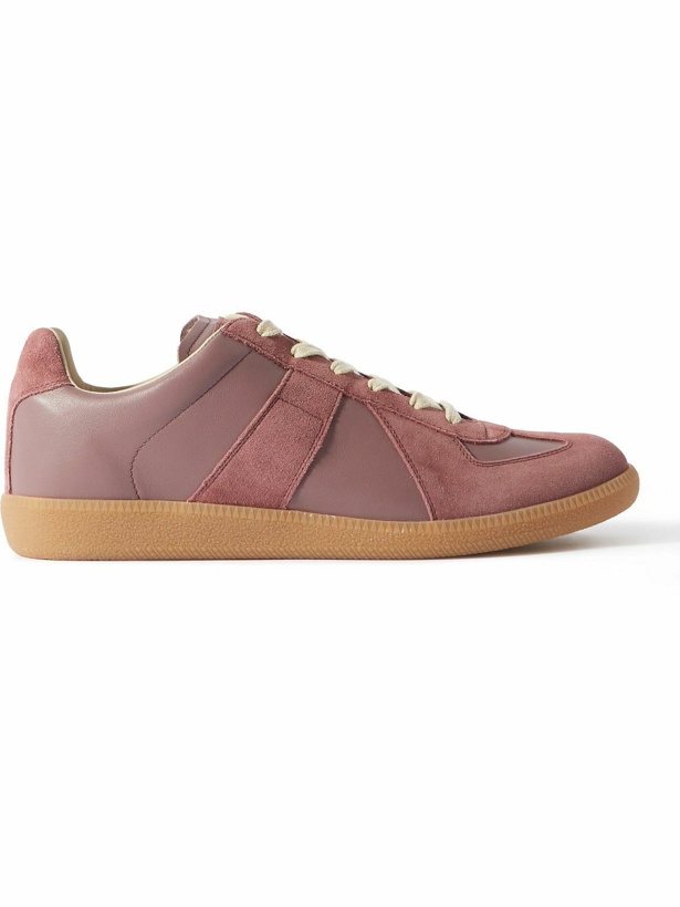 Photo: Maison Margiela - Replica Leather and Suede Sneakers - Pink