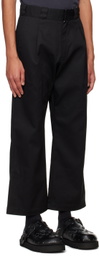 FUMITO GANRYU Black Dickies Edition Side Slit Trousers