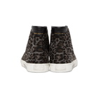 Saint Laurent Grey and Black Print Malibu High-Top Sneakers