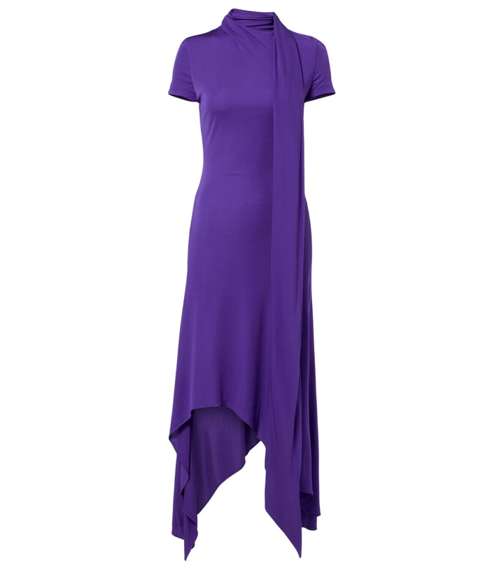 Photo: Acne Studios Asymmetric scarf-detail jersey midi dress