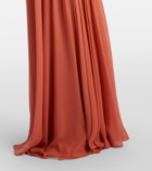 Elie Saab Gathered lace-trimmed silk gown