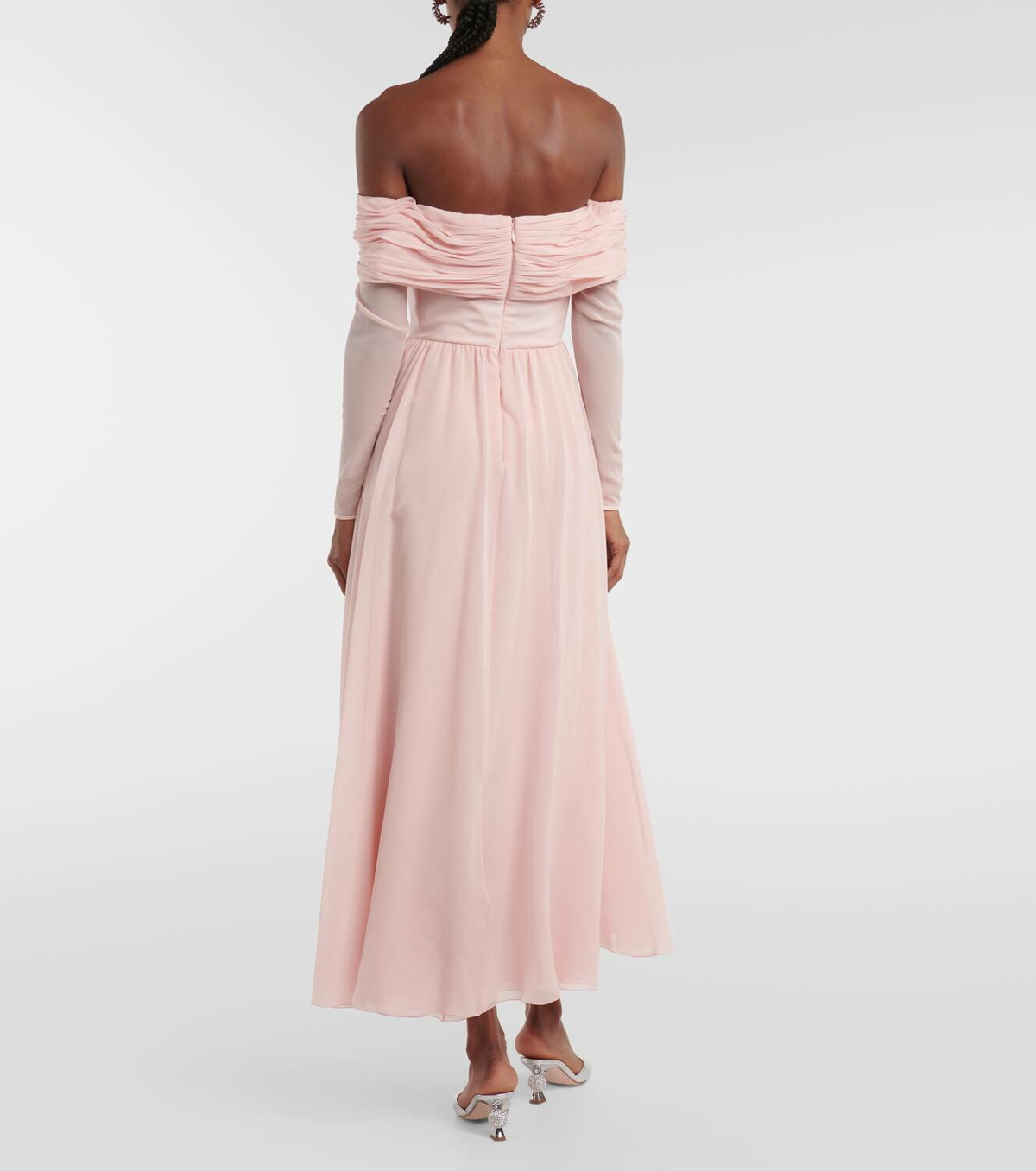 Giambattista Valli Off-shoulder silk georgette gown