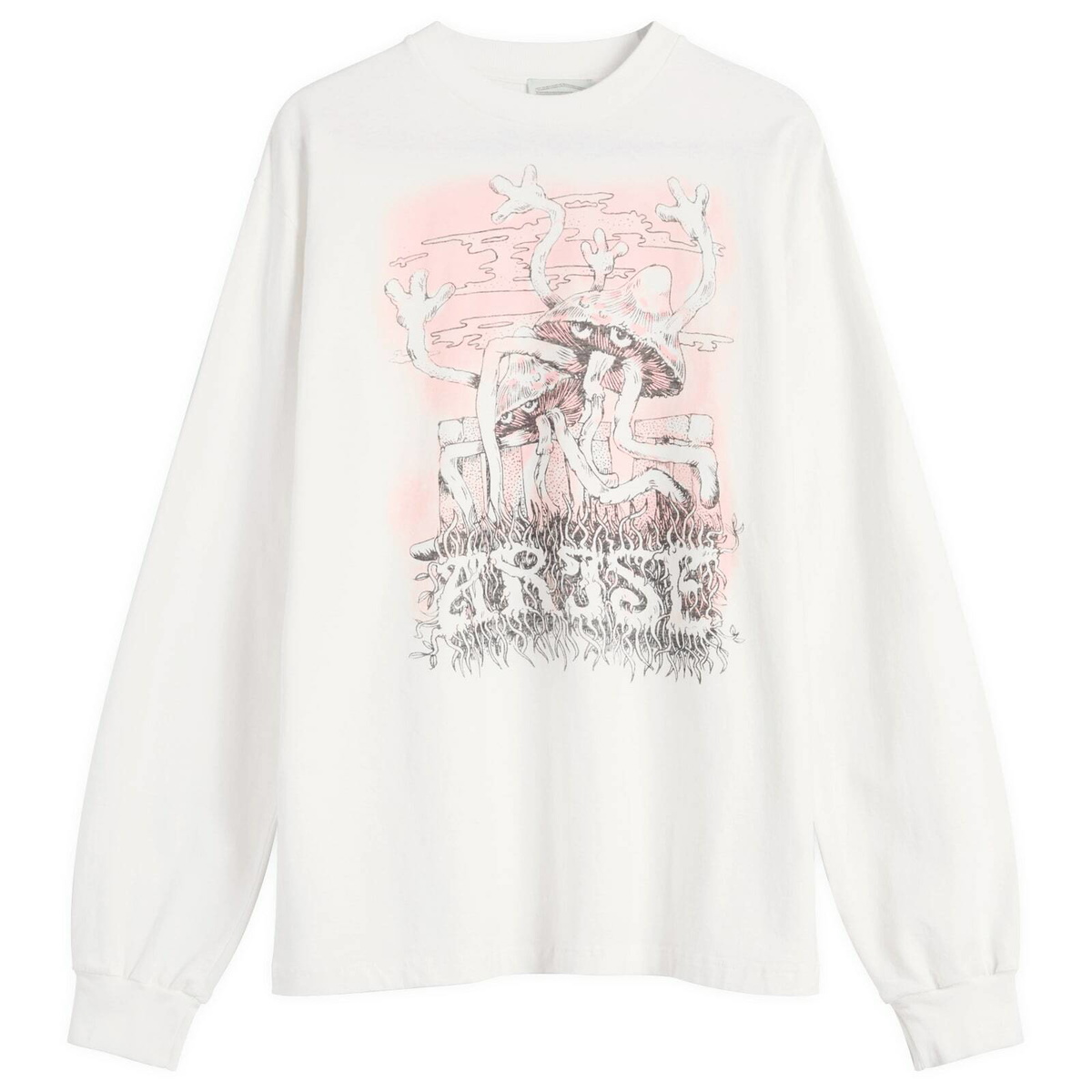 Aries Women's Faded Shroom Awakening Long Sleeve T-Shirt in White