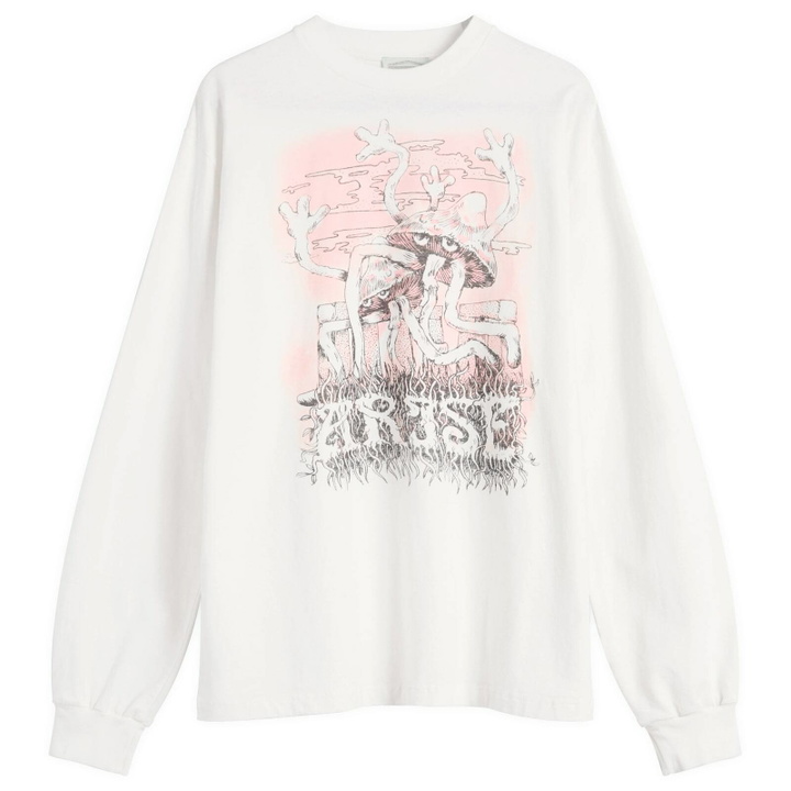 Photo: Aries Women's Faded Shroom Awakening Long Sleeve T-Shirt in White