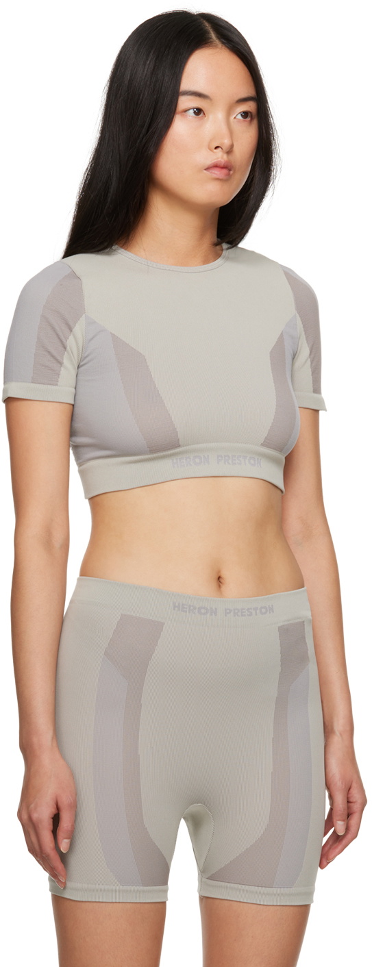 Heron Preston Gray 3D Ribbing Top