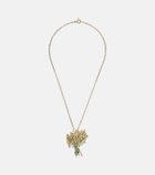 Yvonne Léon Broche Mimosa 9kt and 18kt gold pendant necklace with gemstones