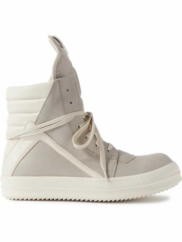 Photo: Rick Owens - Geobasket Leather High-Top Sneakers - Gray