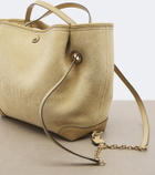 Chloé Chloé Clover leather-trimmed suede tote bag