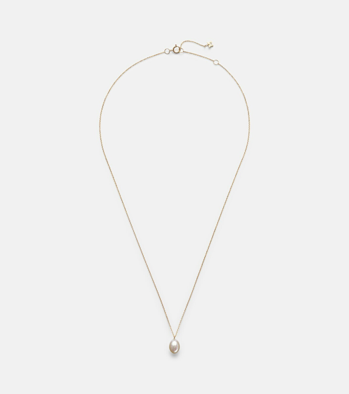 Mateo 14kt gold pendant necklace with pearl and diamond