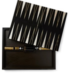 L'OBJET - Resin, Wood and Stone Backgammon Set - Black