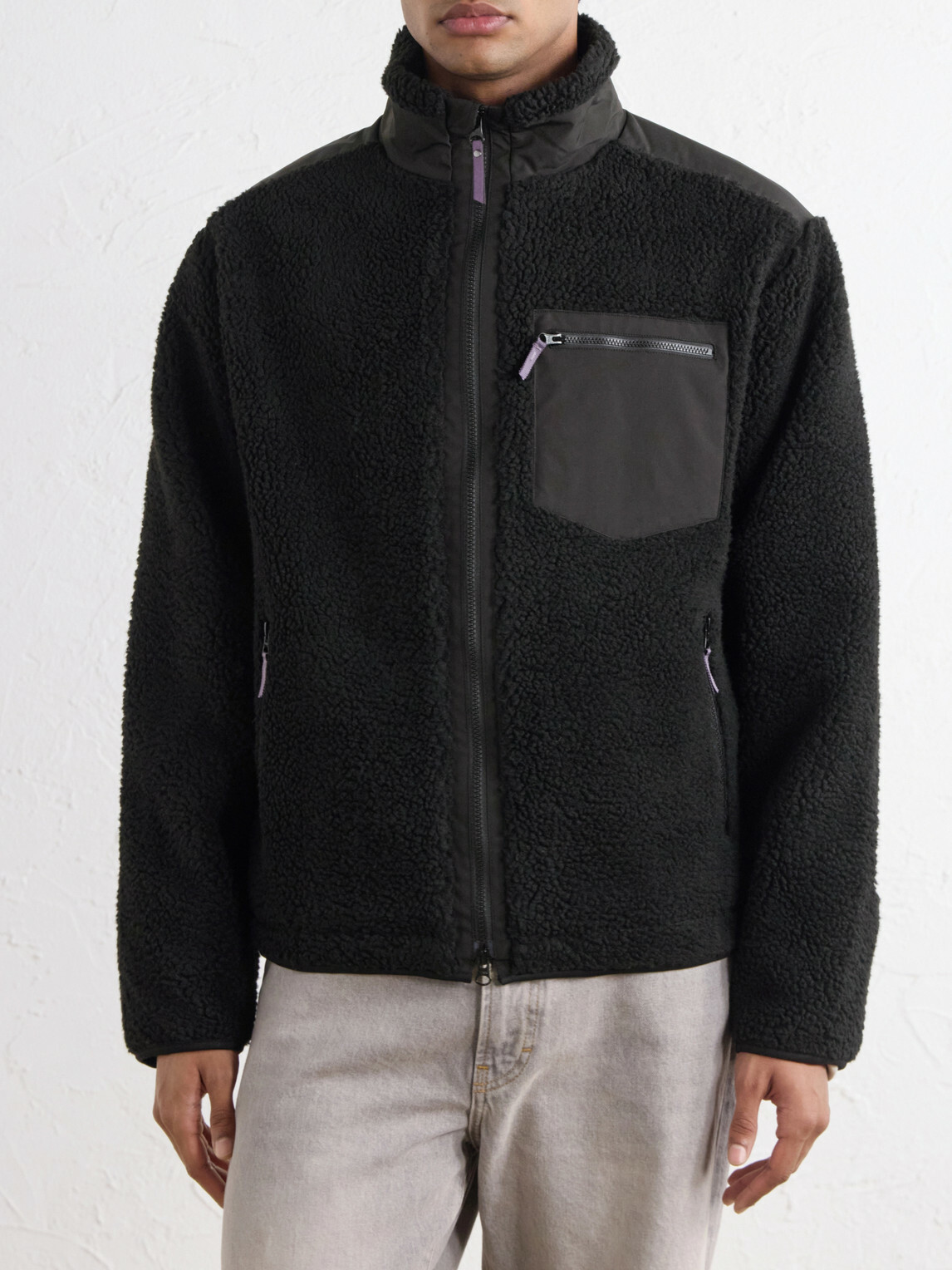 Corridor - Shell-Trimmed Fleece Jacket - Black