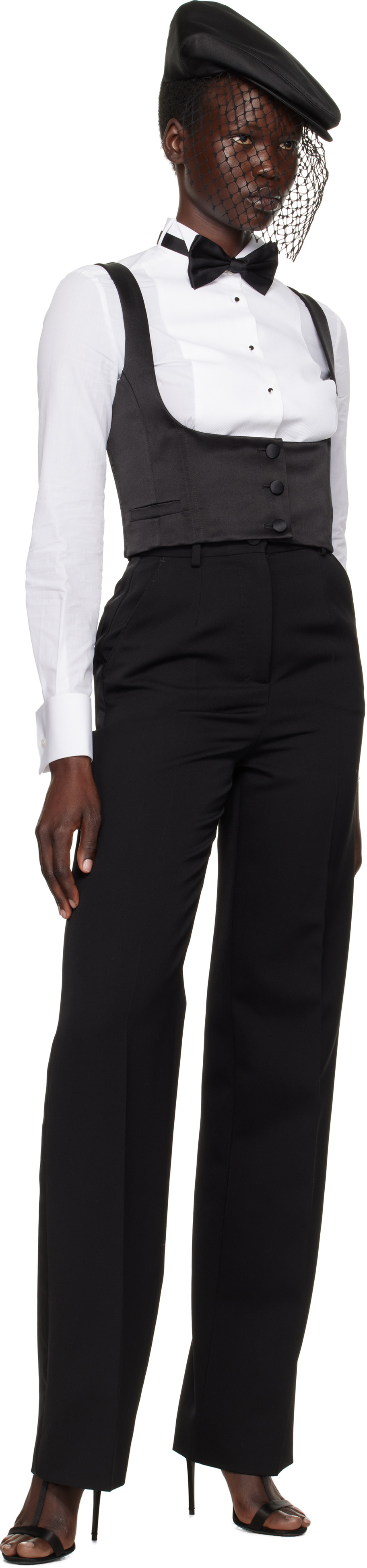 Dolce&Gabbana Black Silk Duchesse Single Breasted Tuxedo Vest