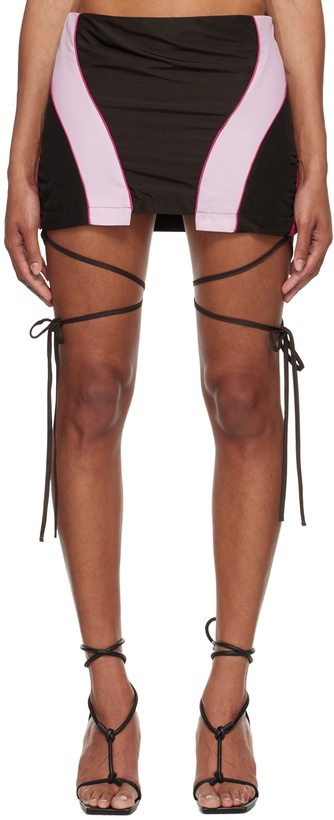 Photo: SRVC Brown & Pink Miami Miniskirt