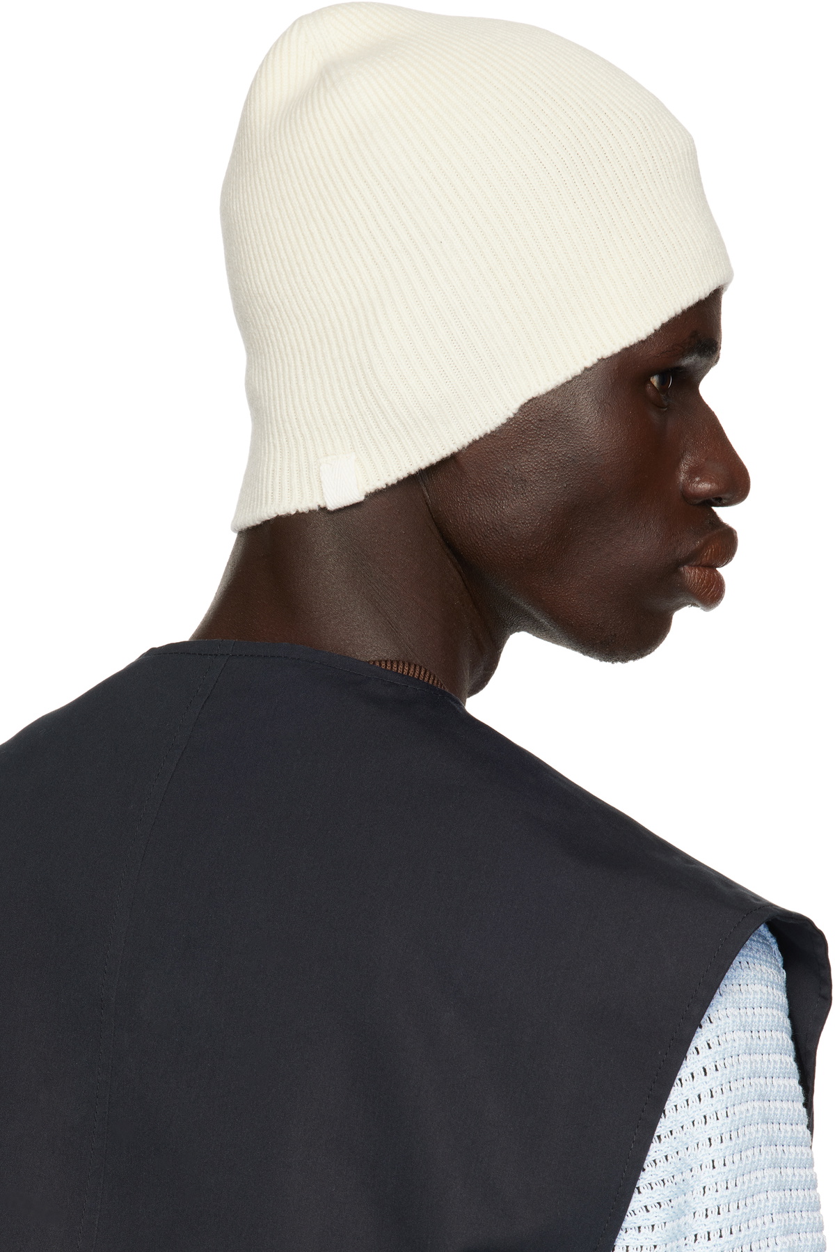 Jil Sander Off-White Rib-Knit Beanie
