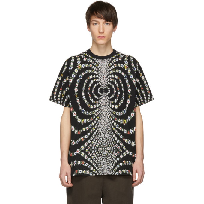 Photo: Givenchy Black Oversized Mirrored Flowers T-Shirt