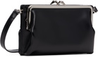 Y's Black Glossy Smooth Metal Clasp Bag