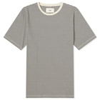 Folk Men's 1x1 Stripe T-Shirt in Charcoal