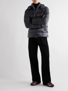 Herno - Quilted Wool-Blend and Shell Hooded Down Jacket - Blue