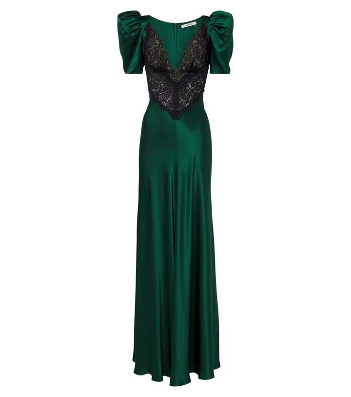 Photo: Rodarte Lace-trimmed silk satin gown