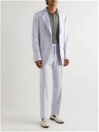 TOM FORD - Straight-Leg Silk, Wool and Mohair-Blend Suit Trousers - Purple
