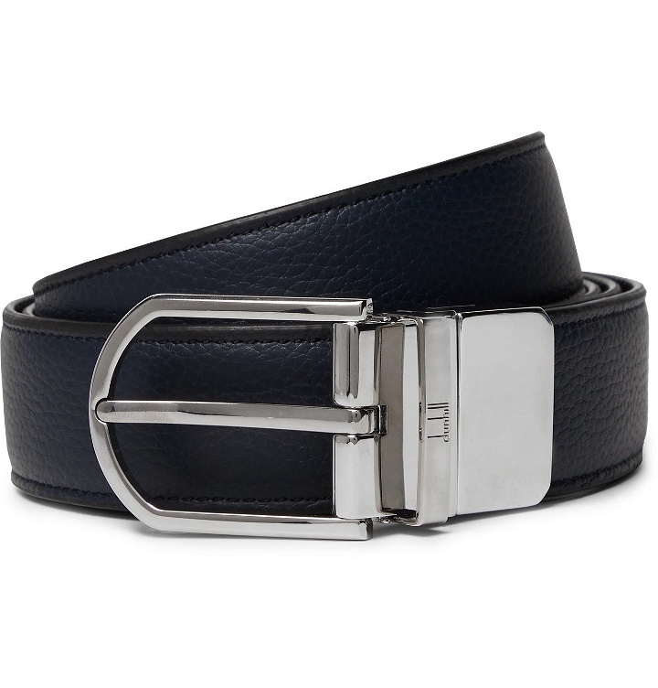 Photo: DUNHILL - 3cm Reversible Full-Grain Leather Belt - Blue
