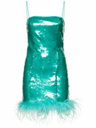 GIUSEPPE DI MORABITO - Sequined Mini Dress W/ Feathers